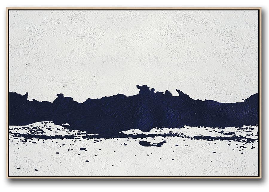 Horizontal Navy Blue Minimal Art #NV142C - Click Image to Close